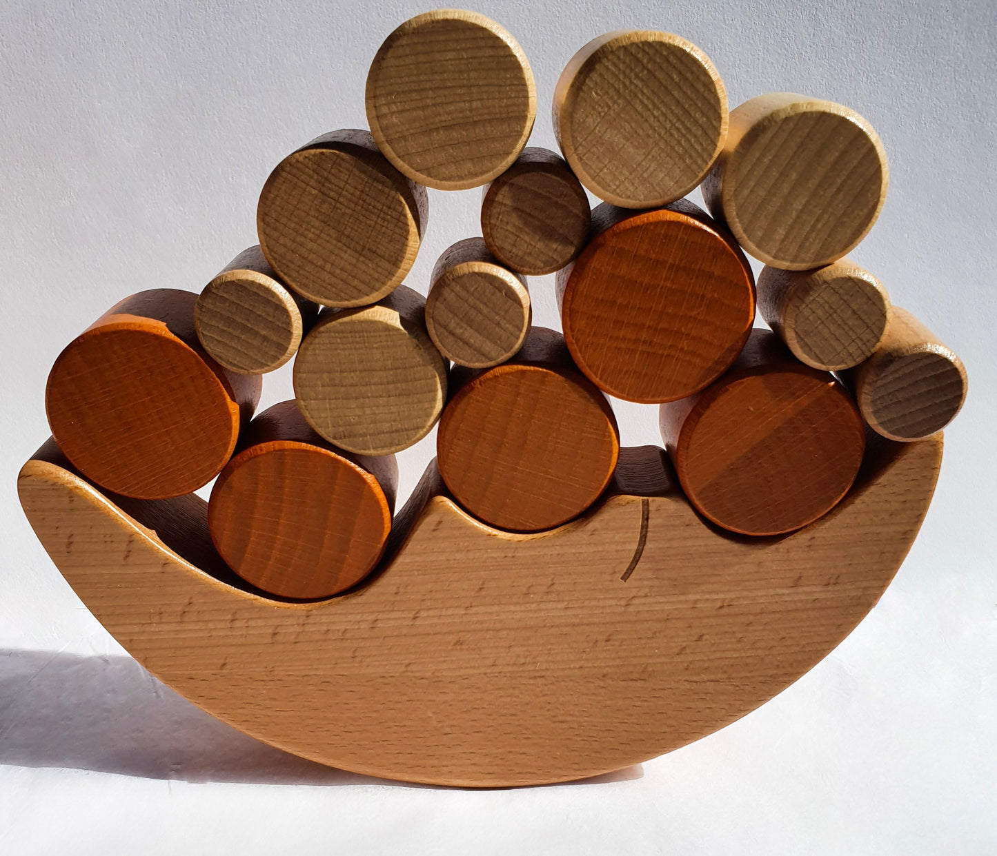 Wooden Moon Balance Toy - Montessori Stacking Game Age 3+