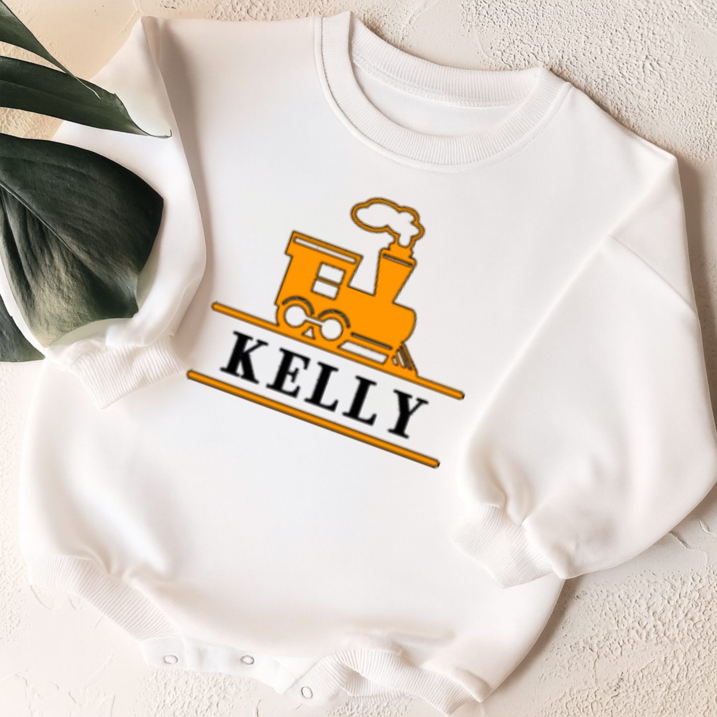 Personalised Baby Outfit – Bodysuit, Romper and Jumper Train Series