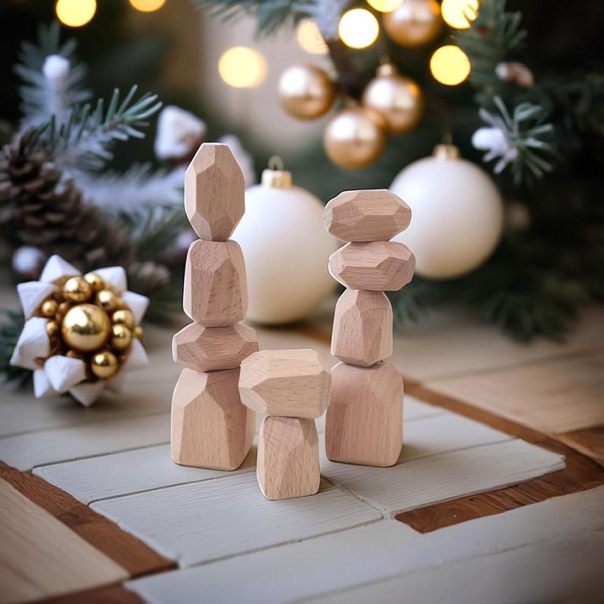 Wooden Balance Stones - Montessori Loose Parts Play Set