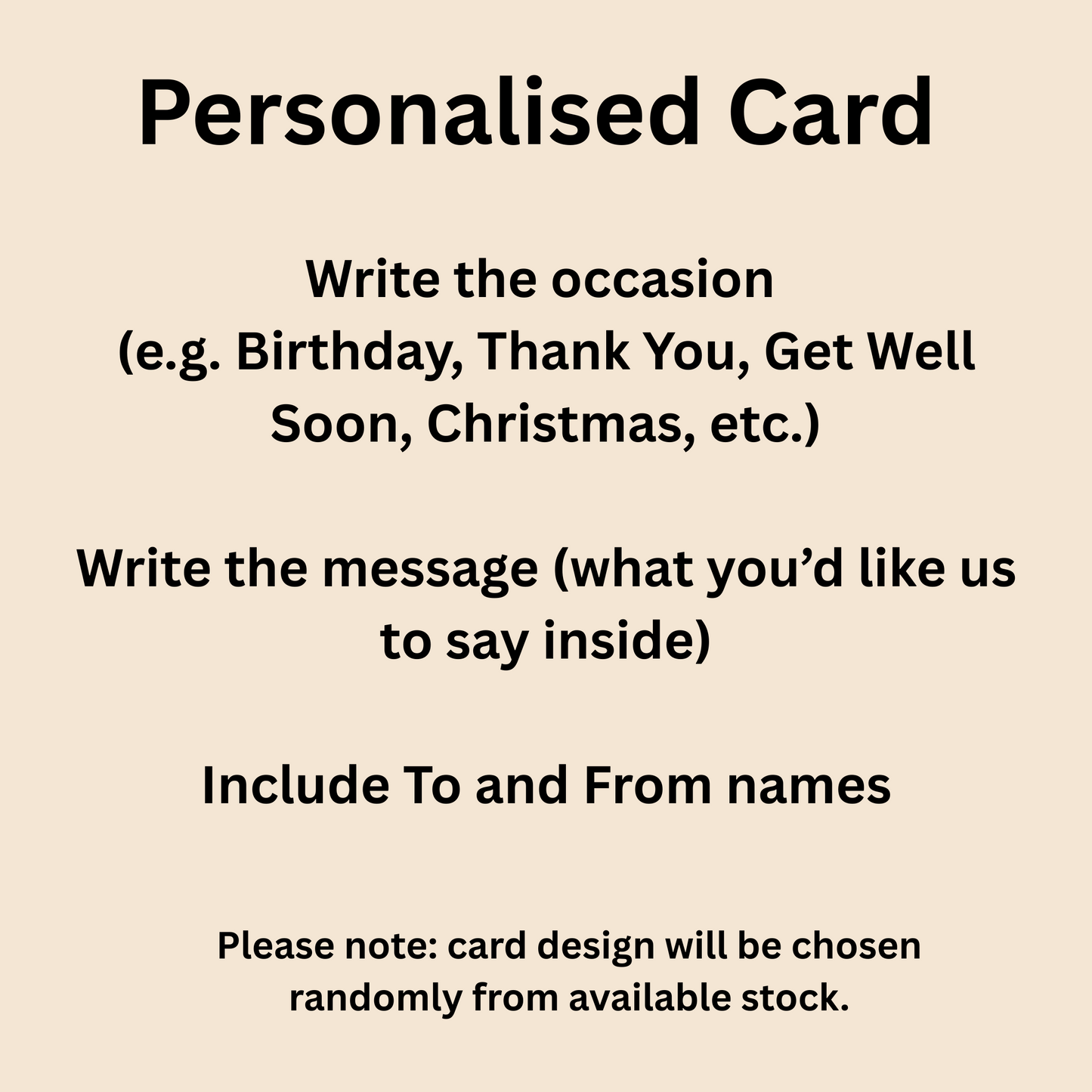 Custom Card with Personalised Message