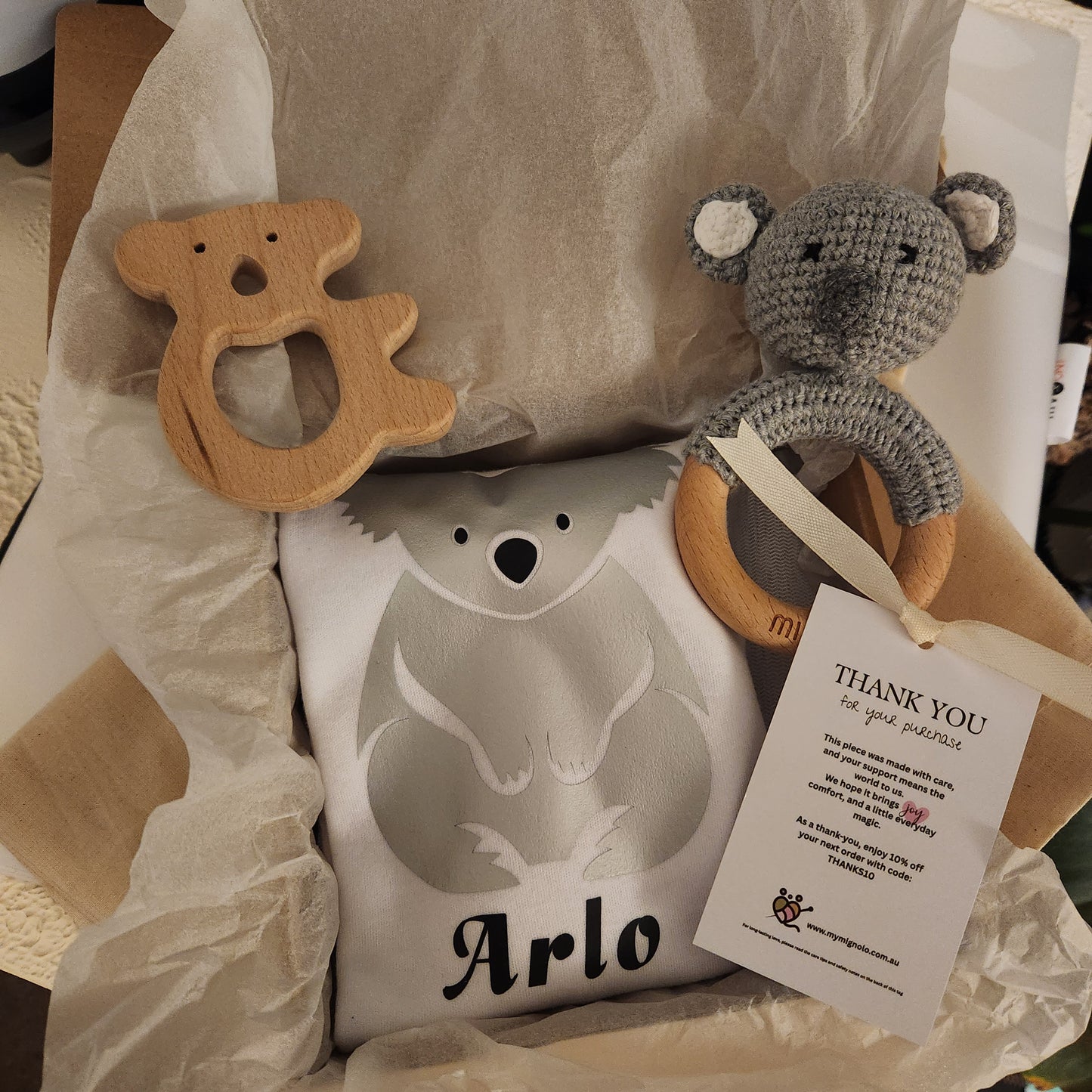 Personalise Gift Set Baby Bodysuit - Koala Series