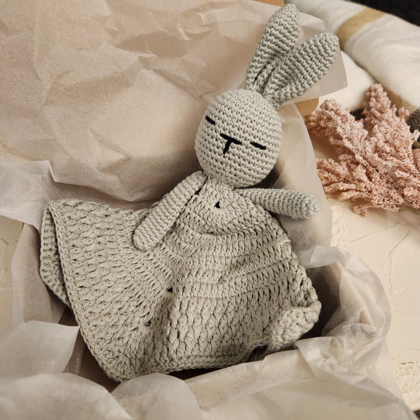 Handmade Crochet Baby Bunny Amigurumi - Limited Edition Gift Perfect for Baby Comforter Toy and Baby Shower Gift