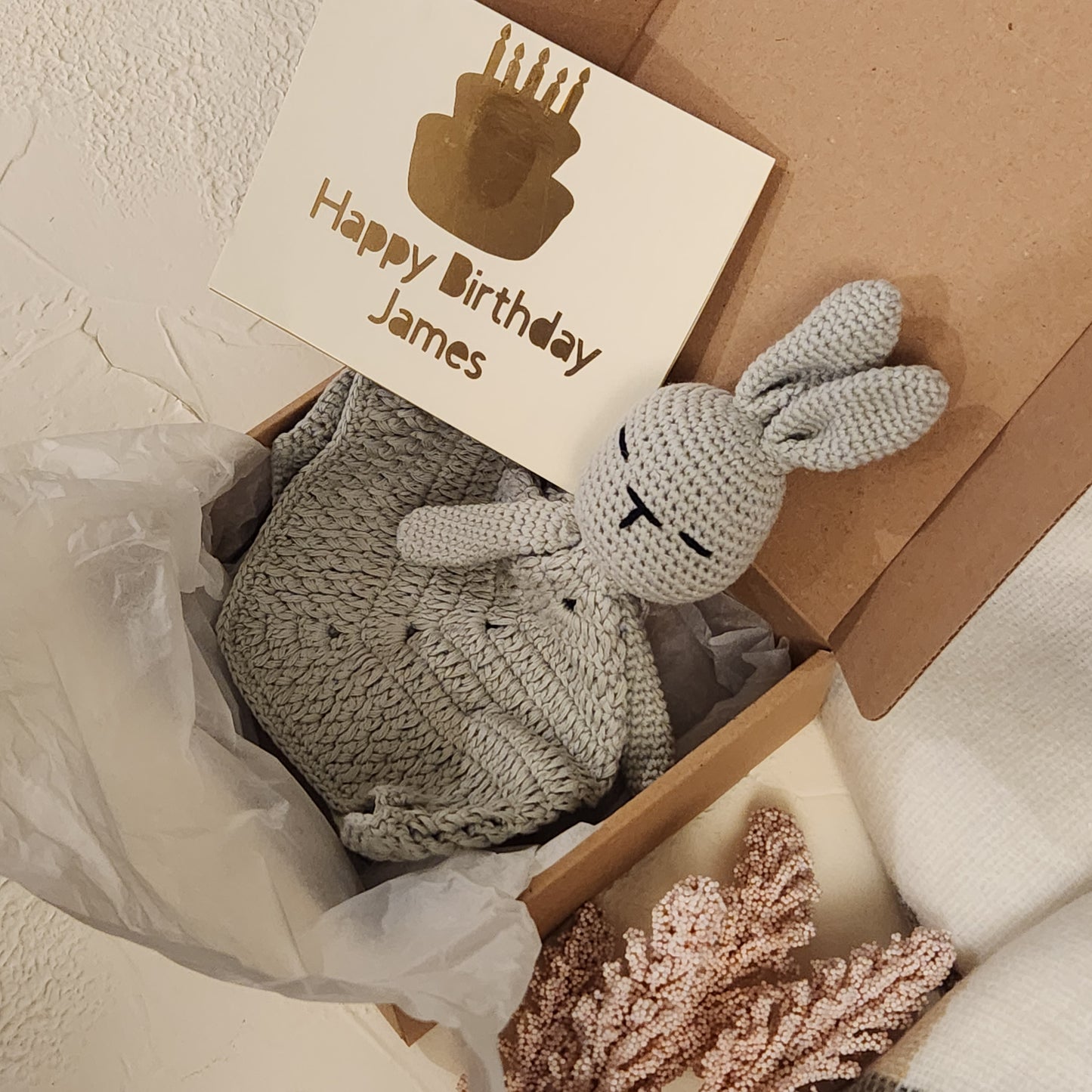 Handmade Crochet Baby Bunny Amigurumi - Limited Edition Gift Perfect for Baby Comforter Toy and Baby Shower Gift