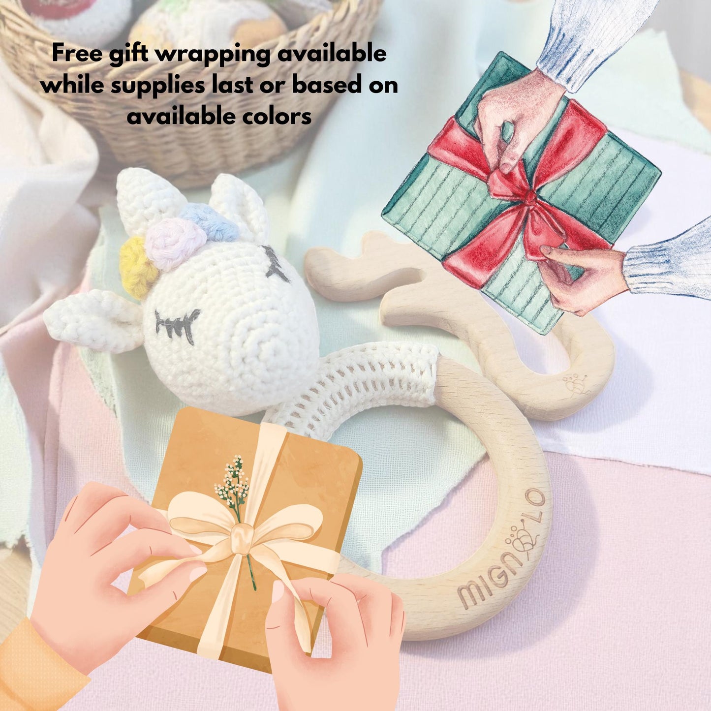 Handmade Crochet Rattle - Unicorn Series Baby Gift Showers Idea