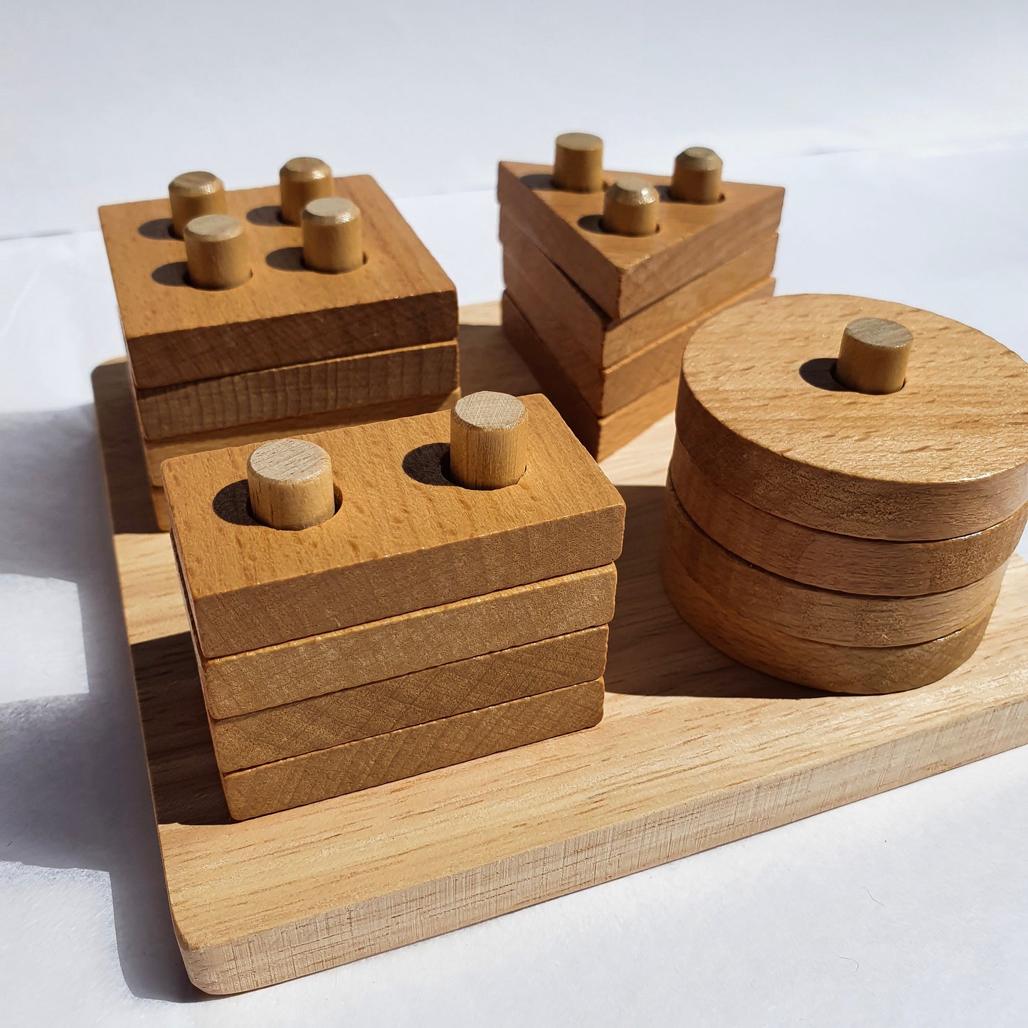 Wooden Shape Sorter Toy - Montessori Educational Toy Age 3+