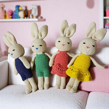 Small crochet bunny toy perfect for baby gifts