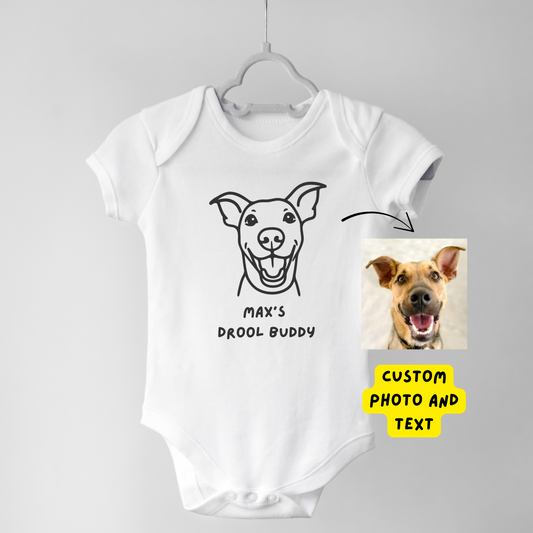 Custom Pet Onesie – Your Pet’s Photo as Line Art with Personalised Text