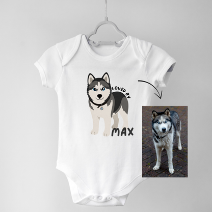 Custom Pet Photo Baby Onesie – Your Pet’s Photo with Personalised Text
