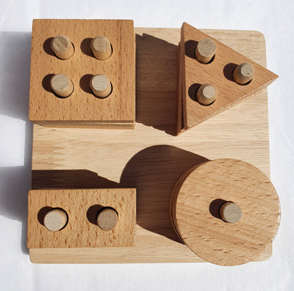 Montessori Shape Sorter - Wooden Learning Toy for Toddlers 3+