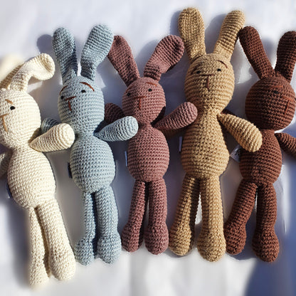 Crochet amigurumi bunny perfect size for baby hands