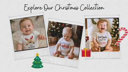 Pet Photo with Santa Hat for Christmas - Personalised Name/Text Baby Outfit