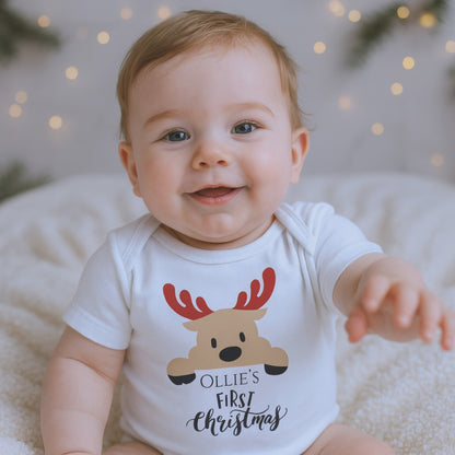 My First Christmas Personalised Name Onesie and Romper and Custom Color for Christmas Photoshoot