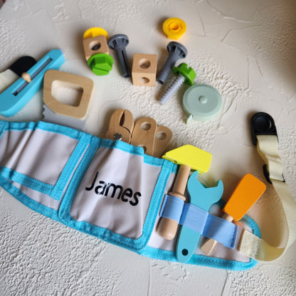 Wooden Tool Belt Set - Personalisation Gift Idea for Kids 3+